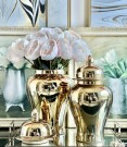 Dekorativ urne/vase i gullfinish H-50 thumbnail