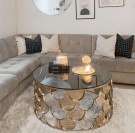 California sofabord m klart sort glass & Gull rustfritt stål thumbnail