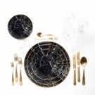 New York frokost tallerken- M kant i 24 karat gull- sort- Ø 20 cm thumbnail