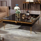 Medusa sofabord - Sort & gull rustfritt stål - L 130 cm  thumbnail