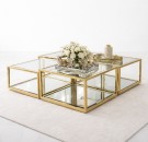 Emori sofabord - 4 deler - Gull rustfritt stål - Firkantet thumbnail