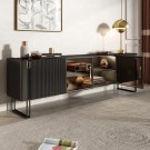 Los Angeles tv bord - L 220 cm - Sort - Treverk & Rusrfritt stål  thumbnail