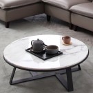 Manhattan sofabord  Hvit stein & Sort rustfritt stål understell thumbnail