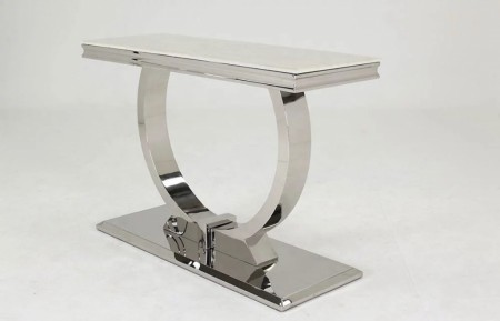 Ellington konsolbord - L 120- Hvit marmor plate & sølv understell