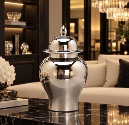 New York vase/urne - Sølv - L