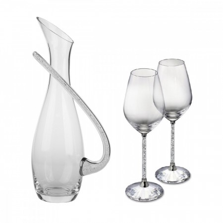 Crystalline karaffel inkl 2 vinglasser m Swarovskikrystaller