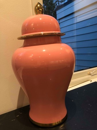 Glamour Urne/Vase large- Rosa & gull -H 47 cm