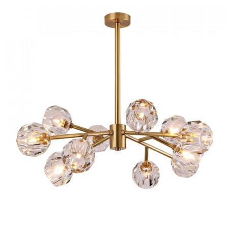 Las Vegas taklampe m krystaller-gull-9 lys